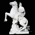 Modern Decoration marble warrior and horse sculpture